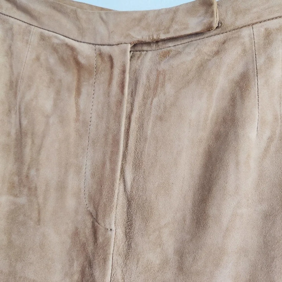- Real Clothes Leather Pants / Saks Fifth Avenue / Camel / Size 6 - Picture 4 of 7